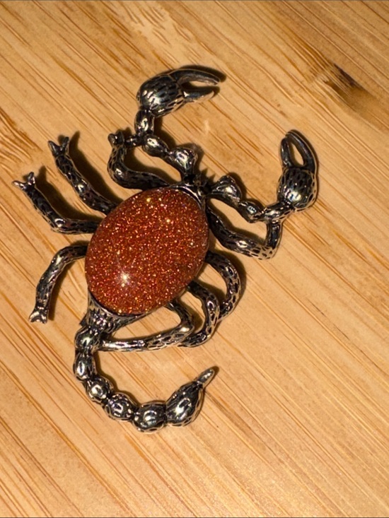 None Jewelry - Scorpion Brooch Goldstone Glitter  New Jewelry Accessory